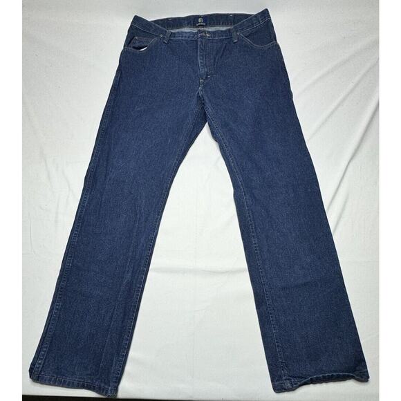 Wrangler 47MWZ Men's Regular Fit Straight Leg Western Blue Jeans - Size 38x33 - Picture 1 of 7